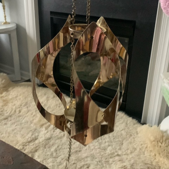 Vtg Mid Century Modern Mascot Hanging Chain Candle Holder Light Fixture 1960s - Picture 3 of 16